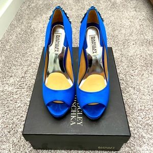 Badgley Mischka Kiara Embellished Peep-toe Pump